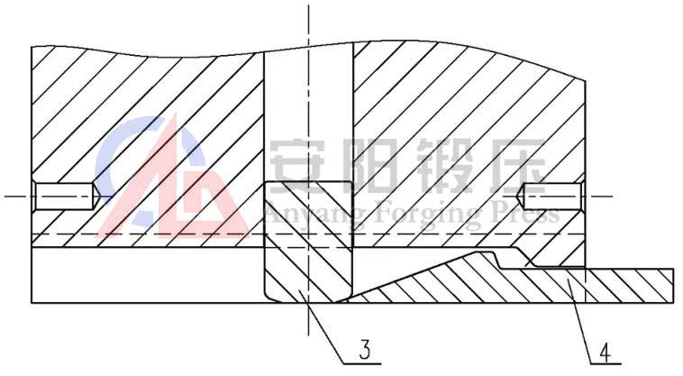 half shaft partial sectional view of forging die
